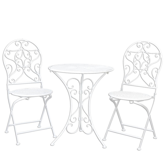 Clayre & Eef Bistroset bistrotafel bistrostoel 3-delig Ø 60x70 ijzer 1130697 large