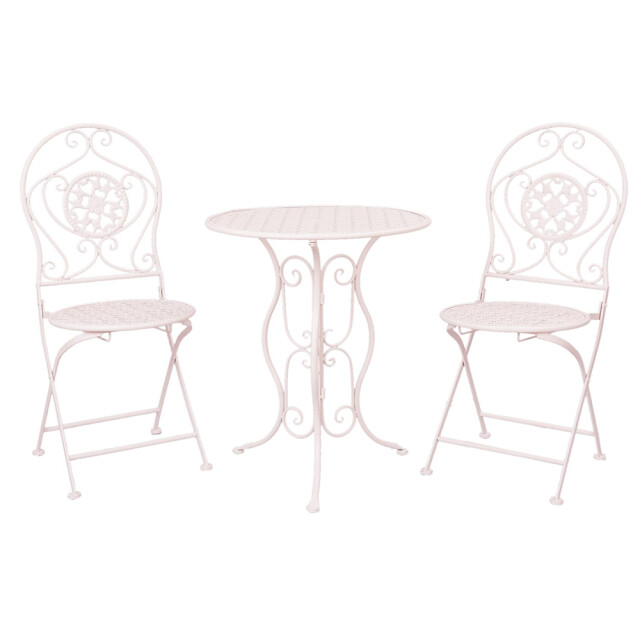 Clayre & Eef Bistroset bistrotafel bistrostoel 3-delig Ø 60x70 ijzer 1130696 large
