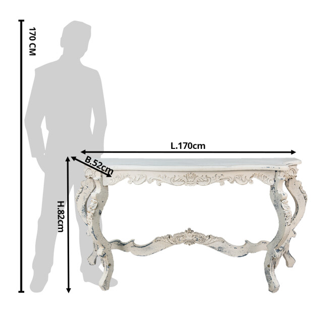 Clayre & Eef Sidetable 170x52x82 cm hout wandtafel 1842002 large