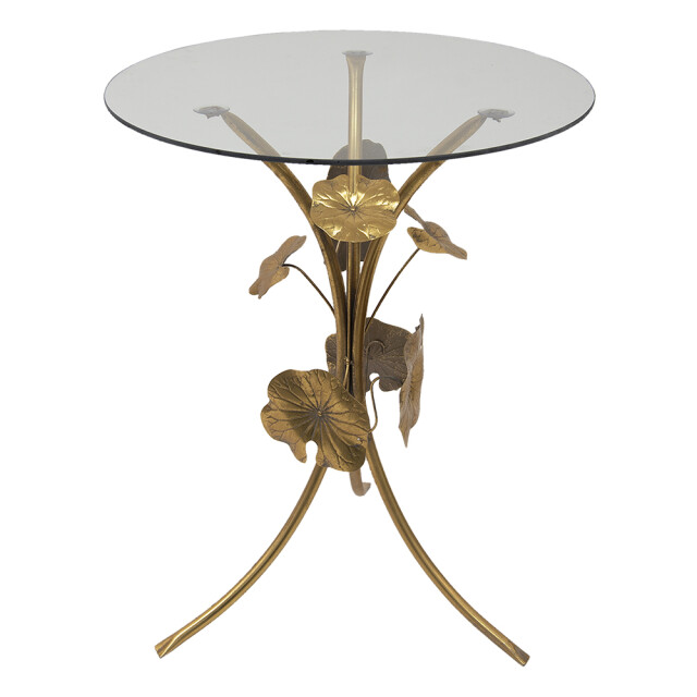 Clayre & Eef Bijzettafel Ø 60x76 cm metaal glas 1991926 large