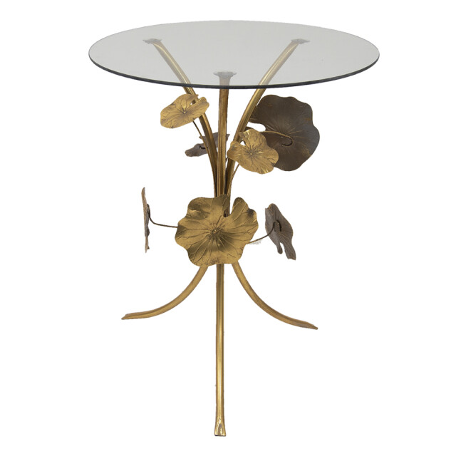 Clayre & Eef Bijzettafel Ø 60x76 cm metaal glas 1991926 large