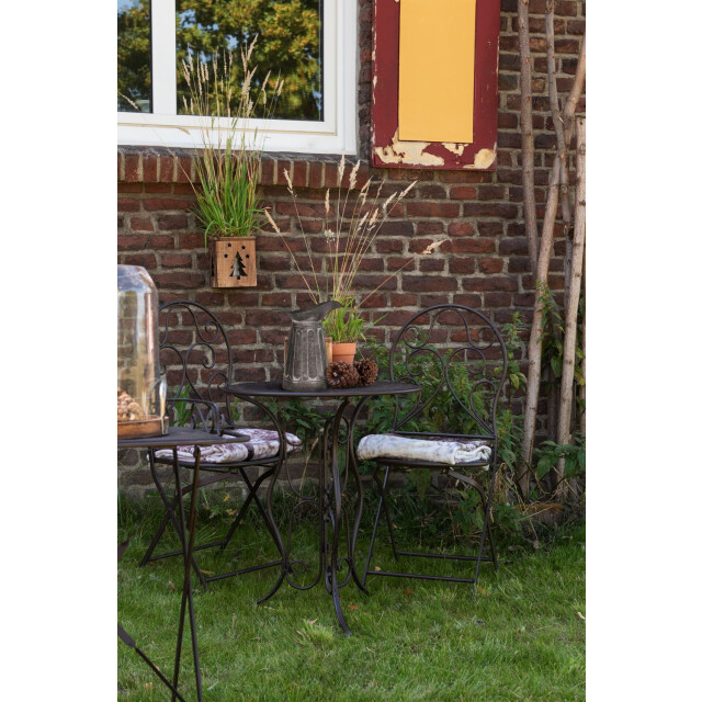 Clayre & Eef Bistroset bistrotafel bistrostoel 3-delig Ø 60x70 ijzer 1093361 large