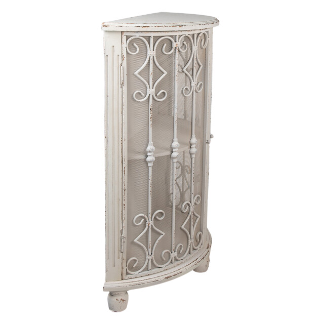Clayre & Eef Wandkast 81x32x103 cm hout ijzer halfrond opbergkast 2200124 large