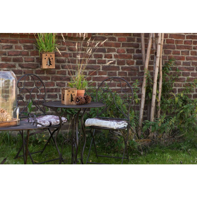 Clayre & Eef Bistroset bistrotafel bistrostoel 3-delig Ø 60x70 ijzer 1093361 large