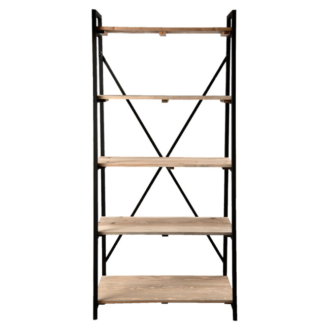 Clayre & Eef Boekenrek 90x47x191 cm hout ijzer rechthoek opbergrek 1097185 large