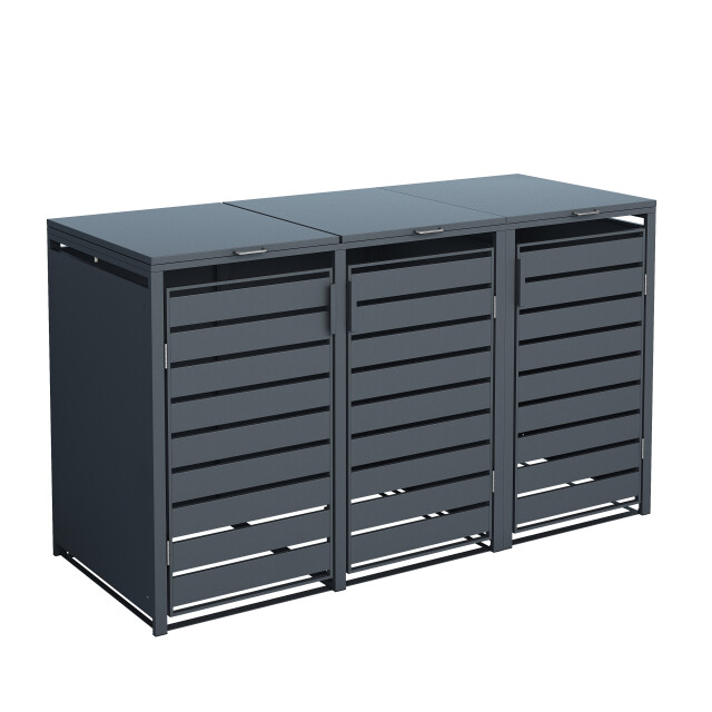 4gardenz ® kliko ombouw 3 kliko's containerombouw antraciet hoogwaardig 3047776 large