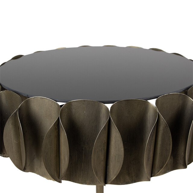 Clayre & Eef Bijzettafel Ø 57x66 cm ijzer glas 2398670 large