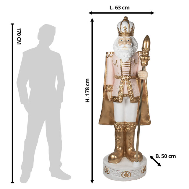 Clayre & Eef Beeld notenkraker 178 cm polyresin kerstdecoratie 2615682 large