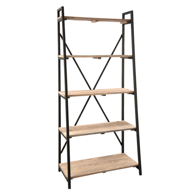 Clayre & Eef Boekenrek 90x47x191 cm hout ijzer rechthoek opbergrek 1097185 large