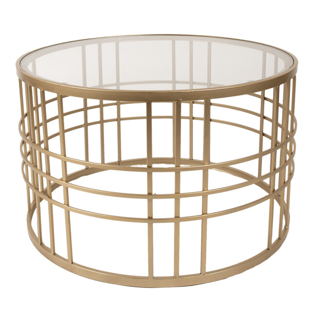 Clayre & Eef Salontafel set van 2 Ø75x46 / Ø66x41 cm metaal glas 2704947 large