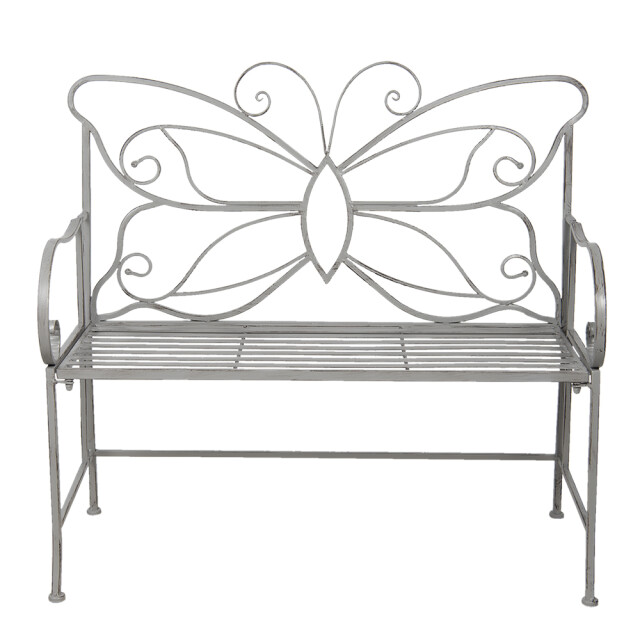 Clayre & Eef Tuinbank 108x55x99 cm ijzer rechthoek vlinder bank buiten 1244645 large