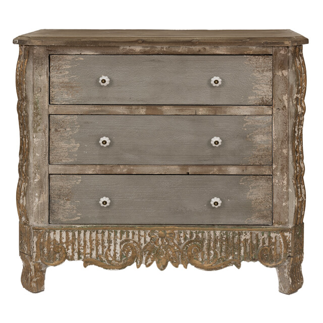 Clayre & Eef Dressoir 92x40x86 cm beige hout ladekast 2659363 large