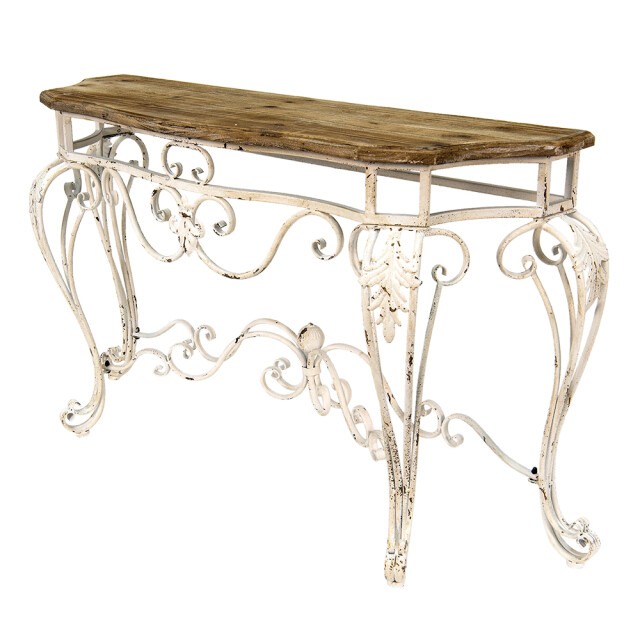 Clayre & Eef Sidetable 138x39x77 cm bruin hout ijzer wandtafel 1948937 large