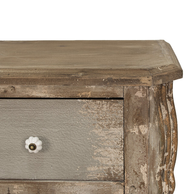 Clayre & Eef Dressoir 92x40x86 cm beige hout ladekast 2659363 large