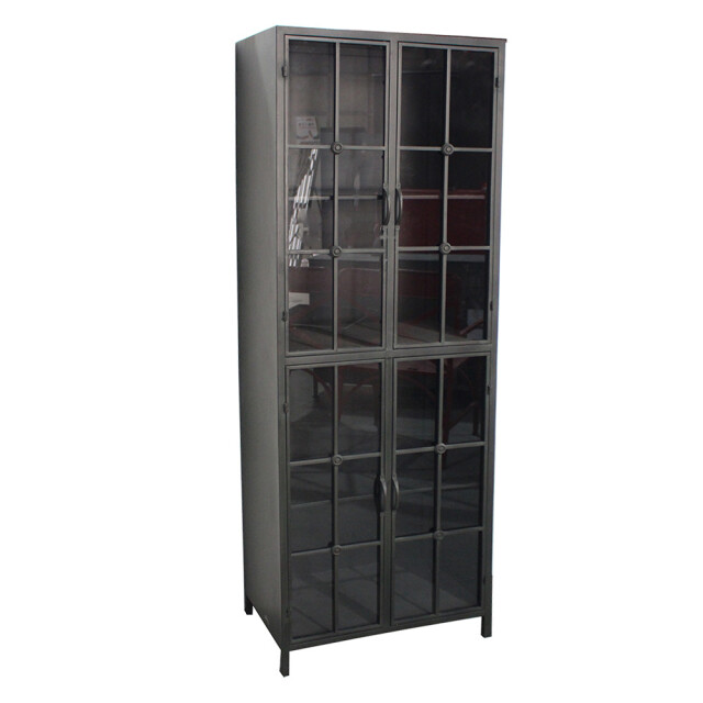 Clayre & Eef Vitrinekast 60x43x171 cm metaal glas rechthoek boekenkast 1342498 large