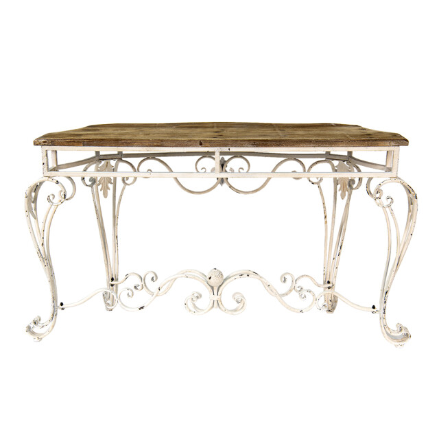 Clayre & Eef Sidetable 138x39x77 cm bruin hout ijzer wandtafel 1948937 large