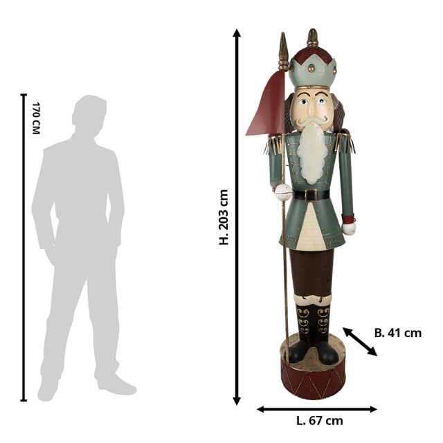 Clayre & Eef Beeld notenkraker 203 cm metaal kerstdecoratie 3040124 large