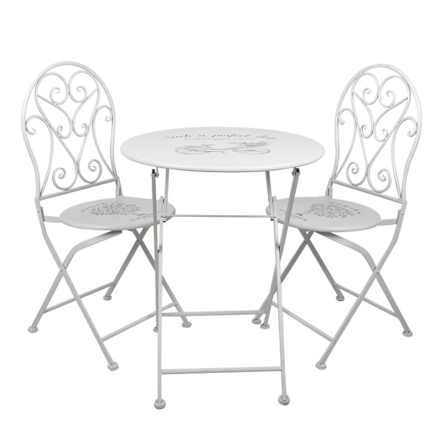 Clayre & Eef Bistroset bistrotafel bistrostoel 3-delig Ø 60x70 ijzer 1088874 large