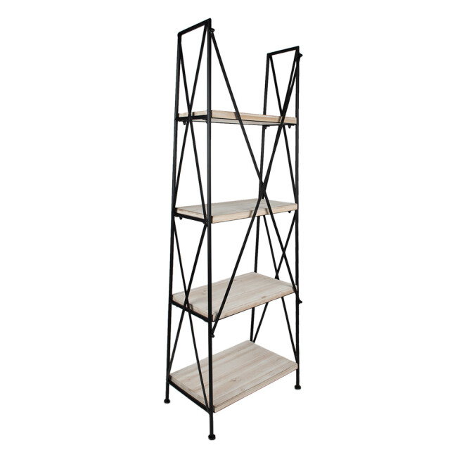 Clayre & Eef Stellingkast 60x41x181 cm bruin hout ijzer opbergrek 2649648 large