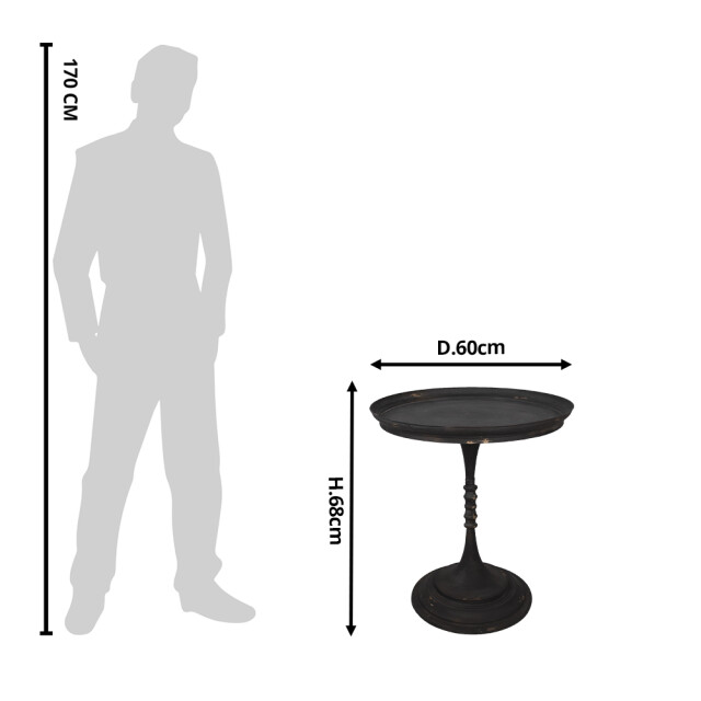 Clayre & Eef Bijzettafel Ø 60x68 cm ijzer rond 1365280 large