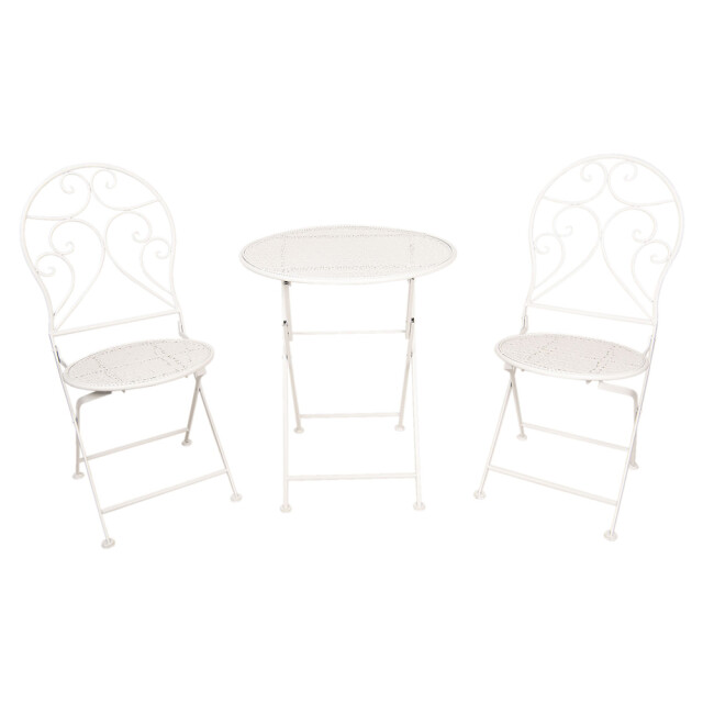 Clayre & Eef Bistroset bistrotafel bistrostoel 3-delig Ø 60x70 ijzer 1108099 large