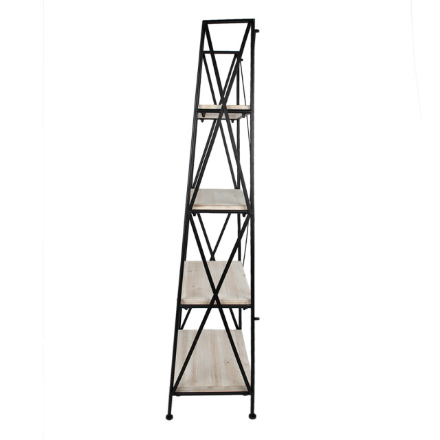 Clayre & Eef Stellingkast 60x41x181 cm bruin hout ijzer opbergrek 2649648 large