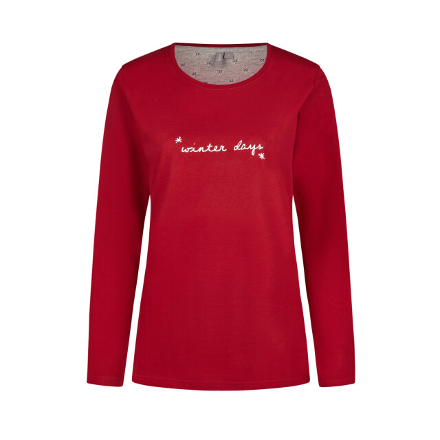 By Louise Dames pyjama set lang katoen rood BL-495-02 large
