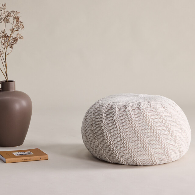 Nest living Dina ronde gebreide poef Ø 45 cm 3040253 large