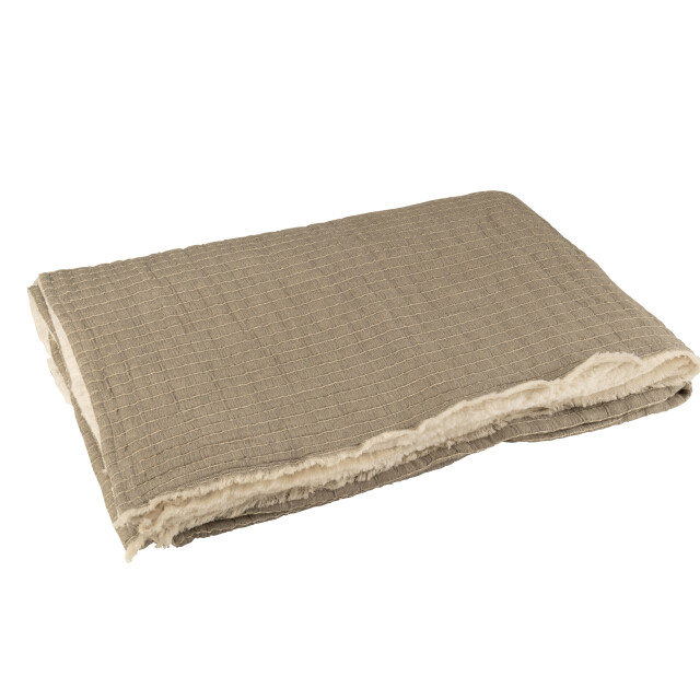 J-Line plaid strepen stiksel katoen/polyester 180x130x1cm 3002510 large
