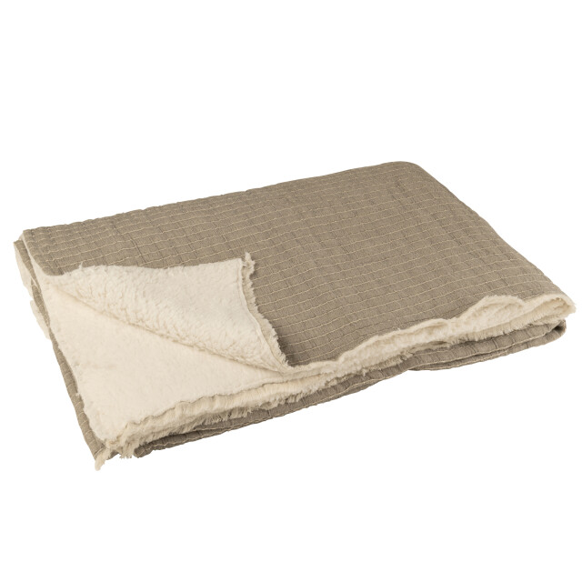 J-Line plaid strepen stiksel katoen/polyester 180x130x1cm 3002510 large
