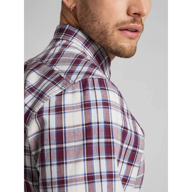 Lee Button down velvet beet L880DG74 large