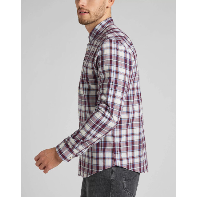 Lee Button down velvet beet L880DG74 large