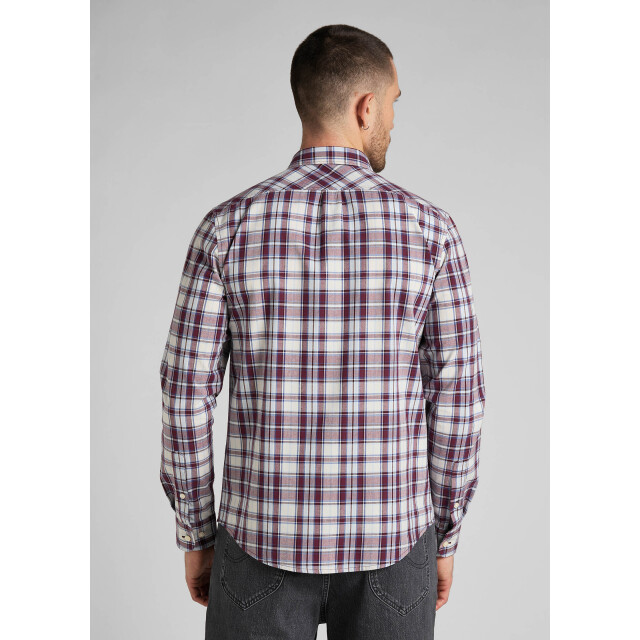Lee Button down velvet beet L880DG74 large