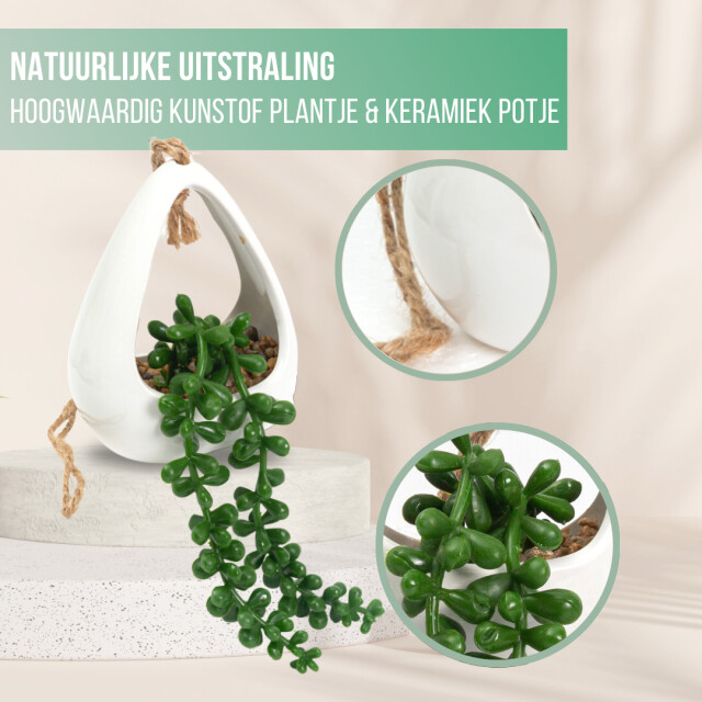 GreenDream ® kunstplanten 3 stuks hangplanten in hanger cadeautip 3047770 large