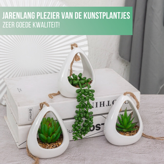 GreenDream ® kunstplanten 3 stuks hangplanten in hanger cadeautip 3047770 large