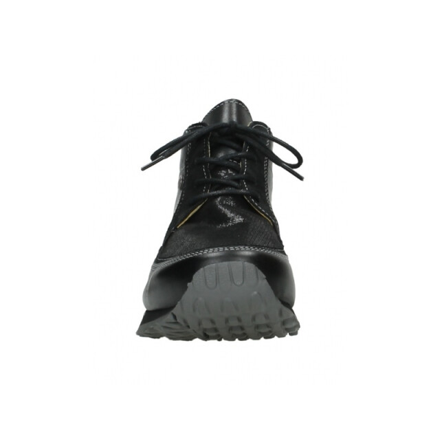 Wolky 05802 E Boot Stretch combi leather Veterschoenen Zwart 05802 E Boot Stretch combi leather large