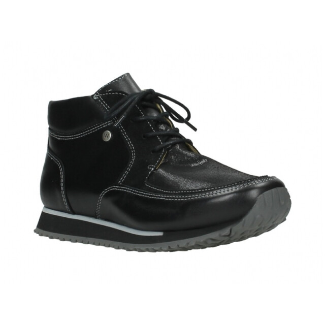 Wolky 05802 E Boot Stretch combi leather Veterschoenen Zwart 05802 E Boot Stretch combi leather large