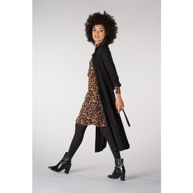 Jansen Amsterdam Joan w19 tc705 blousejurk met ceintuur black Juffrouw Jansen JOAN W19 tc705 Blousejurk met ceintuur Black large