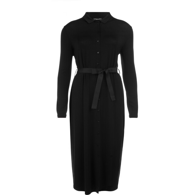 Jansen Amsterdam Joan w19 tc705 blousejurk met ceintuur black Juffrouw Jansen JOAN W19 tc705 Blousejurk met ceintuur Black large