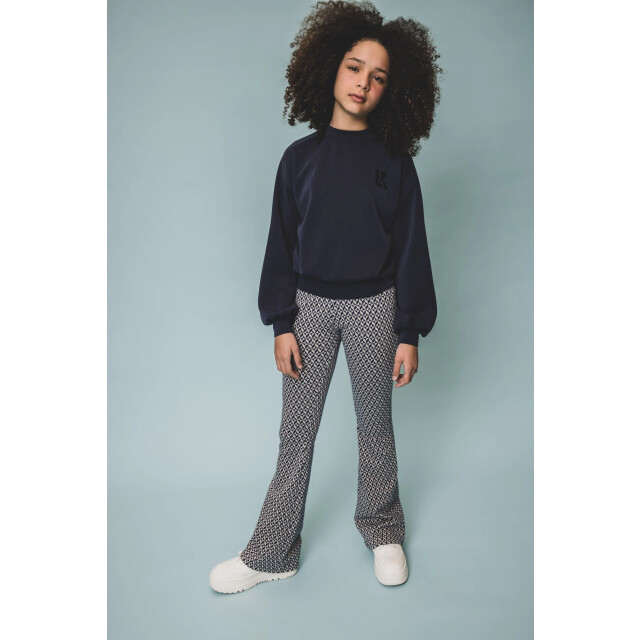 Looxs Revolution Navy jacquard flared broekje voor meisjes in de kleur 2501-5613-029 large
