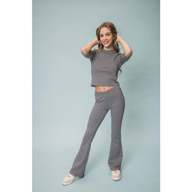 Looxs Revolution Navy jacquard flared broekje voor meisjes in de kleur 2501-5613-029 large