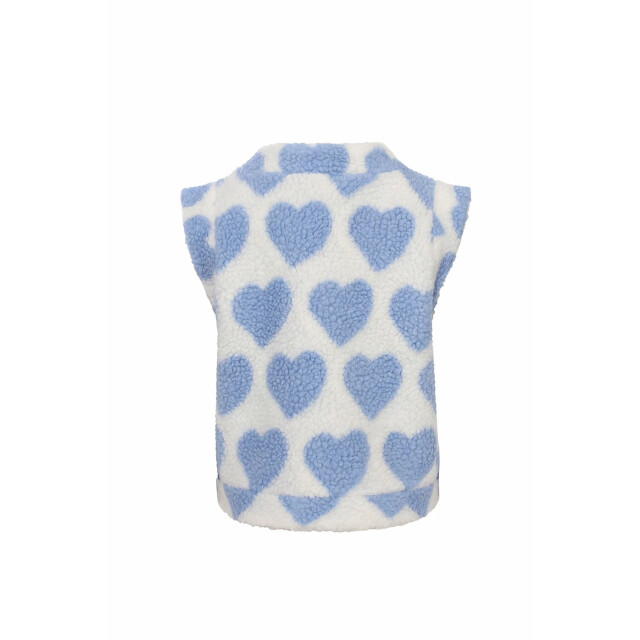 Looxs Revolution Teddy gilet offwhite hartjes voor meisjes in de kleur 2501-7005-017 large