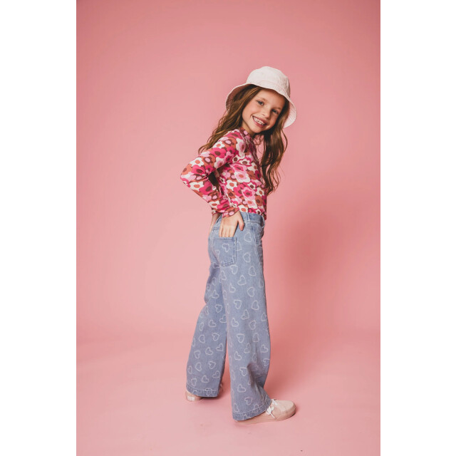 Looxs Revolution Denim wide leg hearts voor meisjes in de kleur 2501-7604-162 large