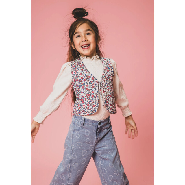 Looxs Revolution Zomer top meisjes jersey fancy crinkle milkshake 2501-7414-017 large