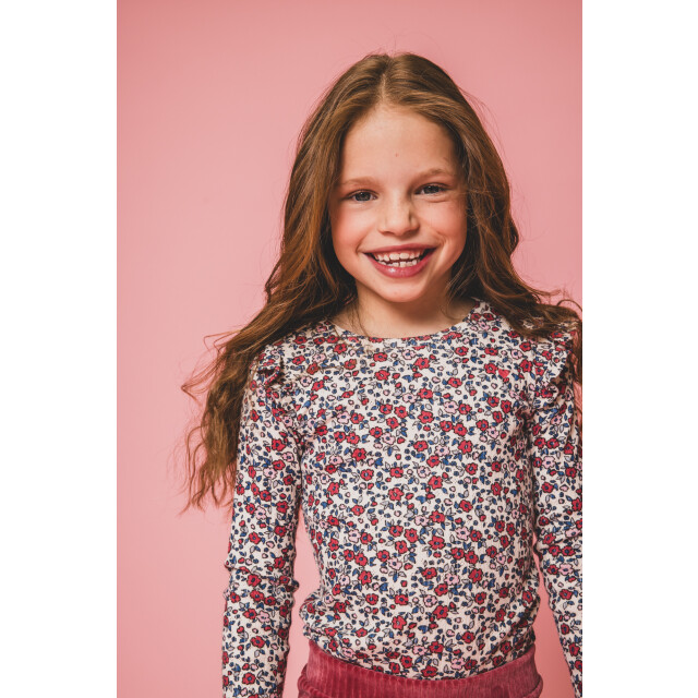 Looxs Revolution Zomer shirt meisjes pointel l/s aop bloemen multi 2501-7408-880 large