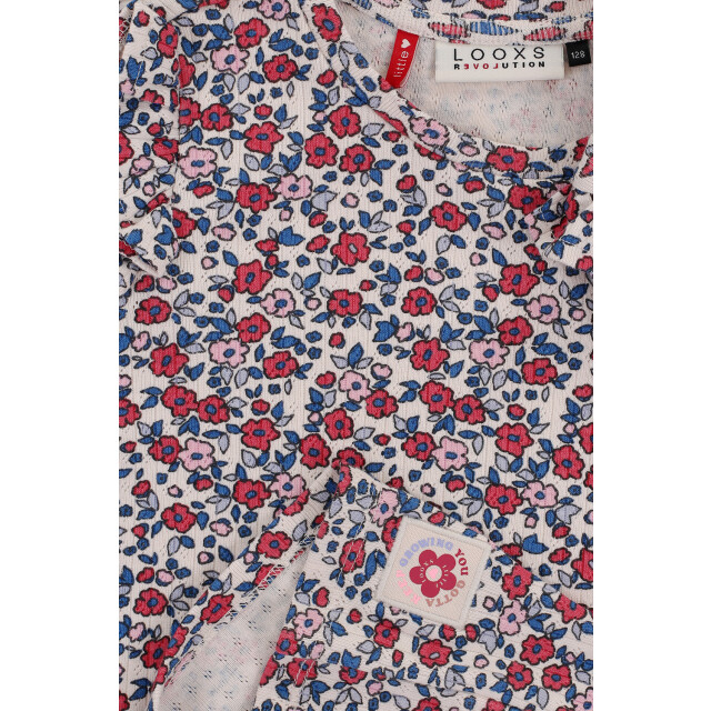 Looxs Revolution Zomer shirt meisjes pointel l/s aop bloemen multi 2501-7408-880 large