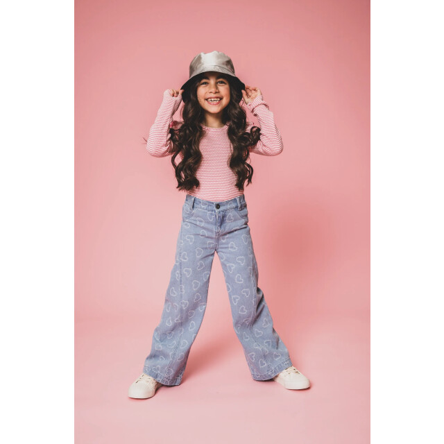 Looxs Revolution Denim wide leg hearts voor meisjes in de kleur 2501-7604-162 large
