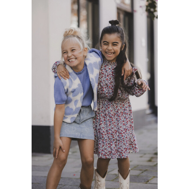 Looxs Revolution Zomer jurk meisjes jersy crinkle aop bloemen multi 2501-7807-880 large