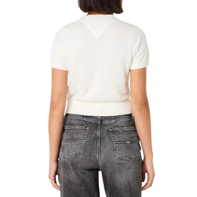 Tommy Hilfiger T-shirt dames Tommy Hilfiger Jeans Wit Crop T-shirt Dames large
