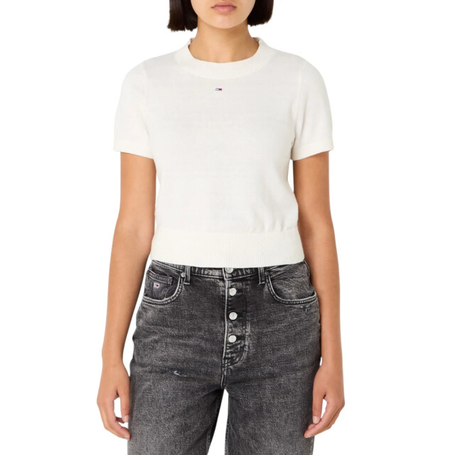 Tommy Hilfiger T-shirt dames Tommy Hilfiger Jeans Wit Crop T-shirt Dames large